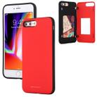 For iPhone 8 Plus / 7 Plus GOOSPERY MAGNETIC DOOR BUMPER Magnetic Catche Shockproof Soft TPU + PC Case With Card Slot(Red) - 1