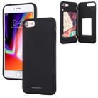 For iPhone SE 2022 / SE 2020 / 8 / 7 GOOSPERY MAGNETIC DOOR BUMPER Magnetic Catche Shockproof Soft TPU + PC Case With Card Slot(Black) - 1