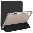 For iPad mini 6 TPU Transparent Back Cover Horizontal Flip Leather Tablet Case with Three-folding Holder & Pen Slot(Black) - 1