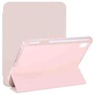 For iPad mini 6 TPU Transparent Back Cover Horizontal Flip Leather Tablet Case with Three-folding Holder & Pen Slot(Pink) - 1