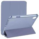 For iPad mini 6 TPU Transparent Back Cover Horizontal Flip Leather Tablet Case with Three-folding Holder & Pen Slot(Blue) - 1