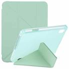 For iPad mini 6 TPU Transparent Horizontal Deformation Flip Leather Tablet Case with Holder & Pen Slot(Green) - 1