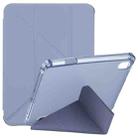 For iPad mini 6 TPU Transparent Horizontal Deformation Flip Leather Tablet Case with Holder & Pen Slot(Blue) - 1