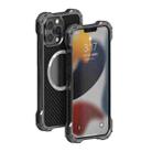 For iPhone 13 R-JUST RJ51 Hollow Shockproof Metal Protective Case(Dark Grey) - 1