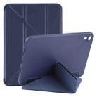 For iPad mini 6 Multi-folding Horizontal Flip Honeycomb PU Leather + Shockproof TPU Tablet Case with Holder(Dark Blue) - 1