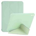 For iPad mini 6 Multi-folding Horizontal Flip Honeycomb PU Leather + Shockproof TPU Tablet Case with Holder(Mint Green) - 1