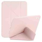 For iPad mini 6 Multi-folding Horizontal Flip Honeycomb PU Leather + Shockproof TPU Tablet Case with Holder(Pink) - 1