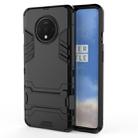 For OnePlus 7T Shockproof PC + TPU Protective Case with Holder(Black) - 1