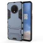 For OnePlus 7T Shockproof PC + TPU Protective Case with Holder(Navy Blue) - 1