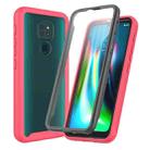 For Motorola Moto G9 Play Starry Sky Solid Color Series Shockproof PC + TPU Protective Case with PET Film(Red) - 1