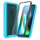 For Motorola Moto G9 Play Starry Sky Solid Color Series Shockproof PC + TPU Protective Case with PET Film(Sky Blue) - 1