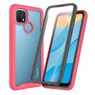 For OPPO A15 Starry Sky Solid Color Series Shockproof PC + TPU Protective Case with PET Film(Red) - 1