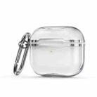 Electroplating Frame + Transparent TPU Earphone Protective Case with Hook For AirPods 3(Transparent + Silver) - 1