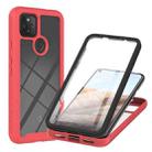 For Google Pixel 5A 5G Starry Sky Solid Color Series Shockproof PC + TPU Protective Case with PET Film(Red) - 1