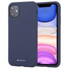 For iPhone 11 GOOSPERY SILICONE Solid Color Soft Liquid Silicone Shockproof Soft TPU Case(Navy) - 1