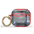 Marble Texture Electroplating Frame Earphone Protective Case with Hook For AirPods 3(Grey + Red) - 1