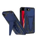 For iPhone SE 2022 / SE 2020 / 8 / 7 Super V Armor PC + TPU Shockproof Case with Invisible Holder(Blue) - 1