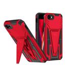 For iPhone SE 2022 / SE 2020 / 8 / 7 Super V Armor PC + TPU Shockproof Case with Invisible Holder(Red) - 1