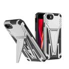 For iPhone SE 2022 / SE 2020 / 8 / 7 Super V Armor PC + TPU Shockproof Case with Invisible Holder(Silver) - 1