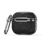 Cloth Texture Electroplating Frame Earphone Protective Case with Hook For AirPods 3(Black) - 1
