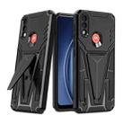 For Motorola Moto G / E7 Power 2021 Super V Armor PC + TPU Shockproof Case with Invisible Holder(Black) - 1