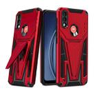 For Motorola Moto G / E7 Power 2021 Super V Armor PC + TPU Shockproof Case with Invisible Holder(Red) - 1