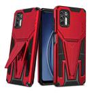 For Motorola Moto G Stylus 2021 Super V Armor PC + TPU Shockproof Case with Invisible Holder(Red) - 1