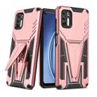 For Motorola Moto G Stylus 2021 Super V Armor PC + TPU Shockproof Case with Invisible Holder(Rose Gold) - 1