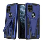 For Motorola Moto G Stylus 5G Super V Armor PC + TPU Shockproof Case with Invisible Holder(Blue) - 1