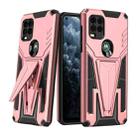 For Motorola Moto G Stylus 5G Super V Armor PC + TPU Shockproof Case with Invisible Holder(Rose Gold) - 1