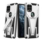 For Motorola Moto G Stylus 5G Super V Armor PC + TPU Shockproof Case with Invisible Holder(Silver) - 1