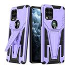 For Motorola Moto G Stylus 5G Super V Armor PC + TPU Shockproof Case with Invisible Holder(Purple) - 1