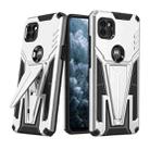 For Motorola One 5G Ace Super V Armor PC + TPU Shockproof Case with Invisible Holder(Silver) - 1