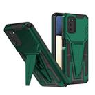 For Samsung Galaxy A02s 164mm Super V Armor PC + TPU Shockproof Case with Invisible Holder(Dark Green) - 1