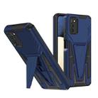 For Samsung Galaxy A02s 164mm Super V Armor PC + TPU Shockproof Case with Invisible Holder(Blue) - 1
