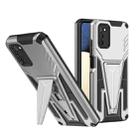 For Samsung Galaxy A02s 164mm Super V Armor PC + TPU Shockproof Case with Invisible Holder(Silver) - 1