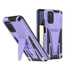 For Samsung Galaxy A02s 164mm Super V Armor PC + TPU Shockproof Case with Invisible Holder(Purple) - 1