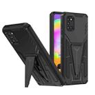 For Samsung Galaxy A31 Super V Armor PC + TPU Shockproof Case with Invisible Holder(Black) - 1