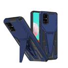 For Samsung Galaxy A71 Super V Armor PC + TPU Shockproof Case with Invisible Holder(Blue) - 1