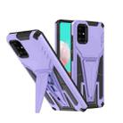 For Samsung Galaxy A71 Super V Armor PC + TPU Shockproof Case with Invisible Holder(Purple) - 1