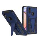 For Samsung Galaxy A10s Super V Armor PC + TPU Shockproof Case with Invisible Holder(Blue) - 1