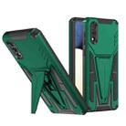 For Samsung Galaxy A02 Super V Armor PC + TPU Shockproof Case with Invisible Holder(Dark Green) - 1