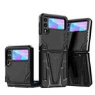 For Samsung Galaxy Z Flip3 5G Super V Armor PC + TPU Shockproof Case with Invisible Holder(Black) - 1