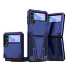 For Samsung Galaxy Z Flip3 5G Super V Armor PC + TPU Shockproof Case with Invisible Holder(Blue) - 1