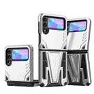 For Samsung Galaxy Z Flip3 5G Super V Armor PC + TPU Shockproof Case with Invisible Holder(Silver) - 1