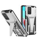 For Xiaomi Redmi 10 Super V Armor PC + TPU Shockproof Case with Invisible Holder(Silver) - 1