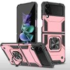 For Samsung Galaxy Z Flip3 5G Magnetic Armor Shockproof TPU + PC Folding Case with Metal Ring Holder(Rose Gold) - 1
