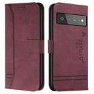 For Google Pixel 6 Retro Skin Feel Horizontal Flip Soft TPU + PU Leather Case(Wine Red) - 1