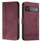 For Google Pixel 6 Pro Retro Skin Feel Horizontal Flip Soft TPU + PU Leather Case(Wine Red) - 1