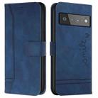 For Google Pixel 6 Pro Retro Skin Feel Horizontal Flip Soft TPU + PU Leather Case(Blue) - 1